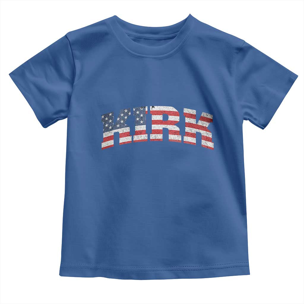 Kirk Toddler T Shirt American Flag Charlie Kirk Last Name Surname Team TS10 Royal Blue Print Your Wear