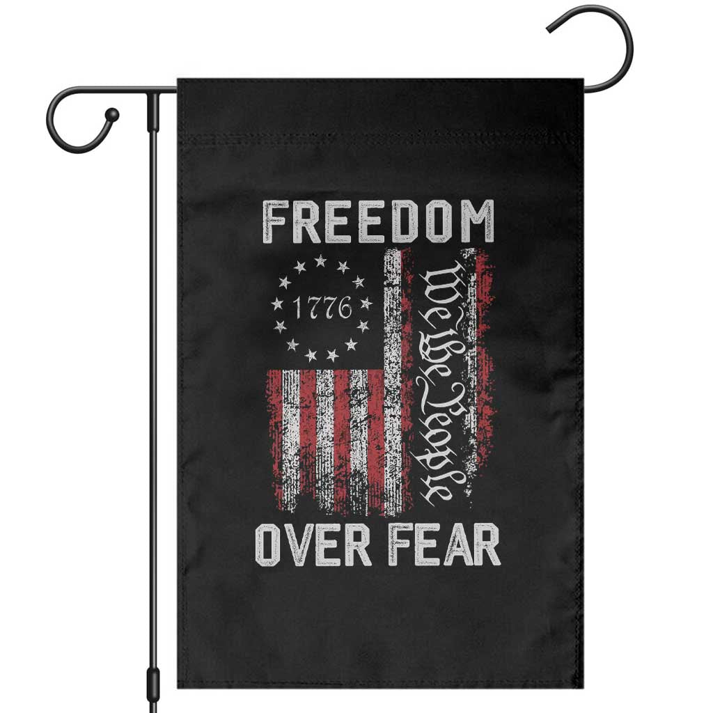 Freedom Over Fear Garden Flag Vintage US American Flag TS10 Black Print Your Wear