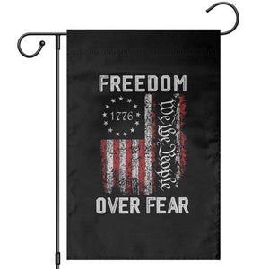 Freedom Over Fear Garden Flag Vintage US American Flag TS10 Black Print Your Wear