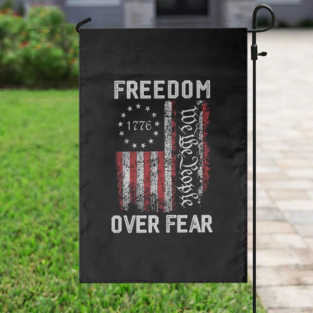 Freedom Over Fear Garden Flag Vintage US American Flag TS10 Print Your Wear