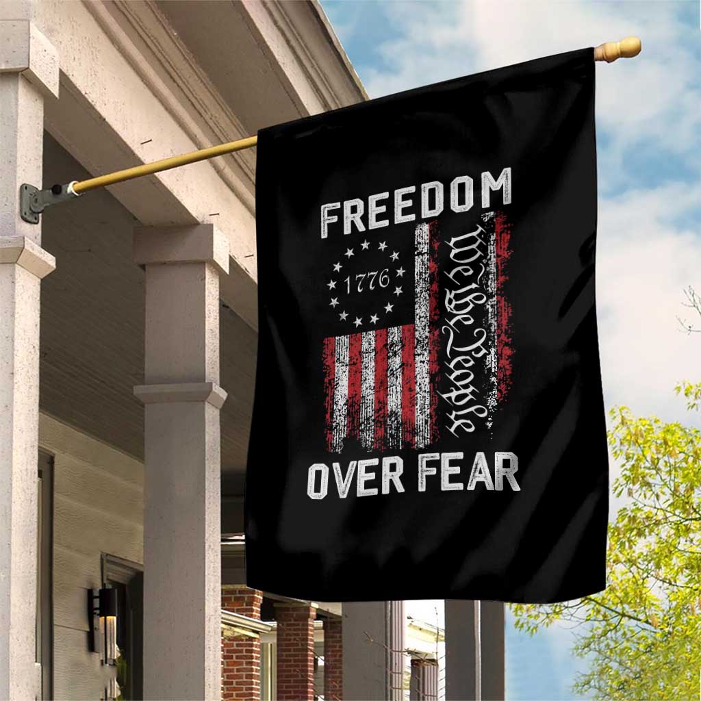Freedom Over Fear Garden Flag Vintage US American Flag TS10 Print Your Wear