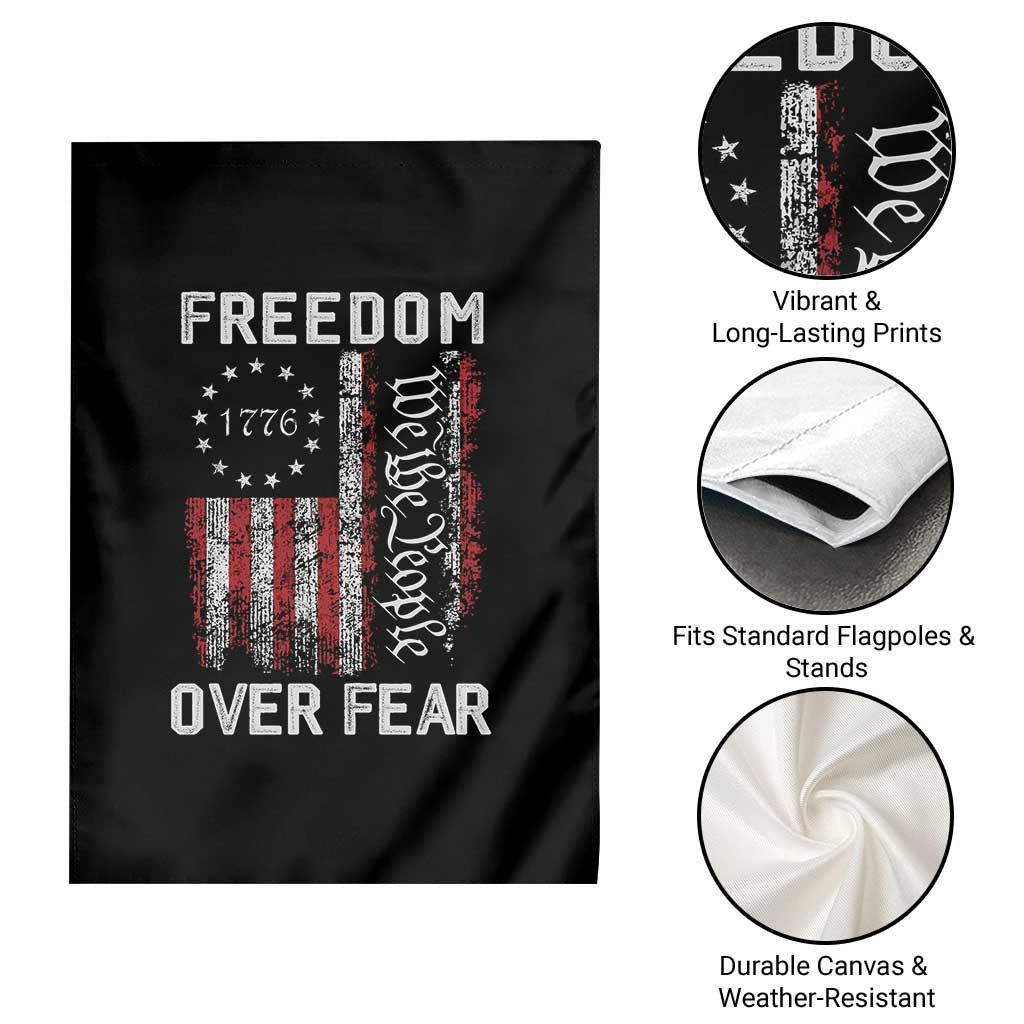 Freedom Over Fear Garden Flag Vintage US American Flag TS10 Print Your Wear