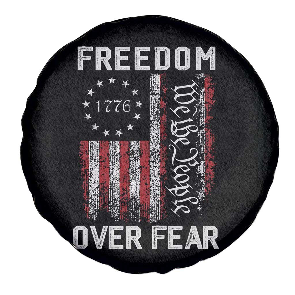 Freedom Over Fear Spare Tire Cover Vintage US American Flag TS10 Print Your Wear