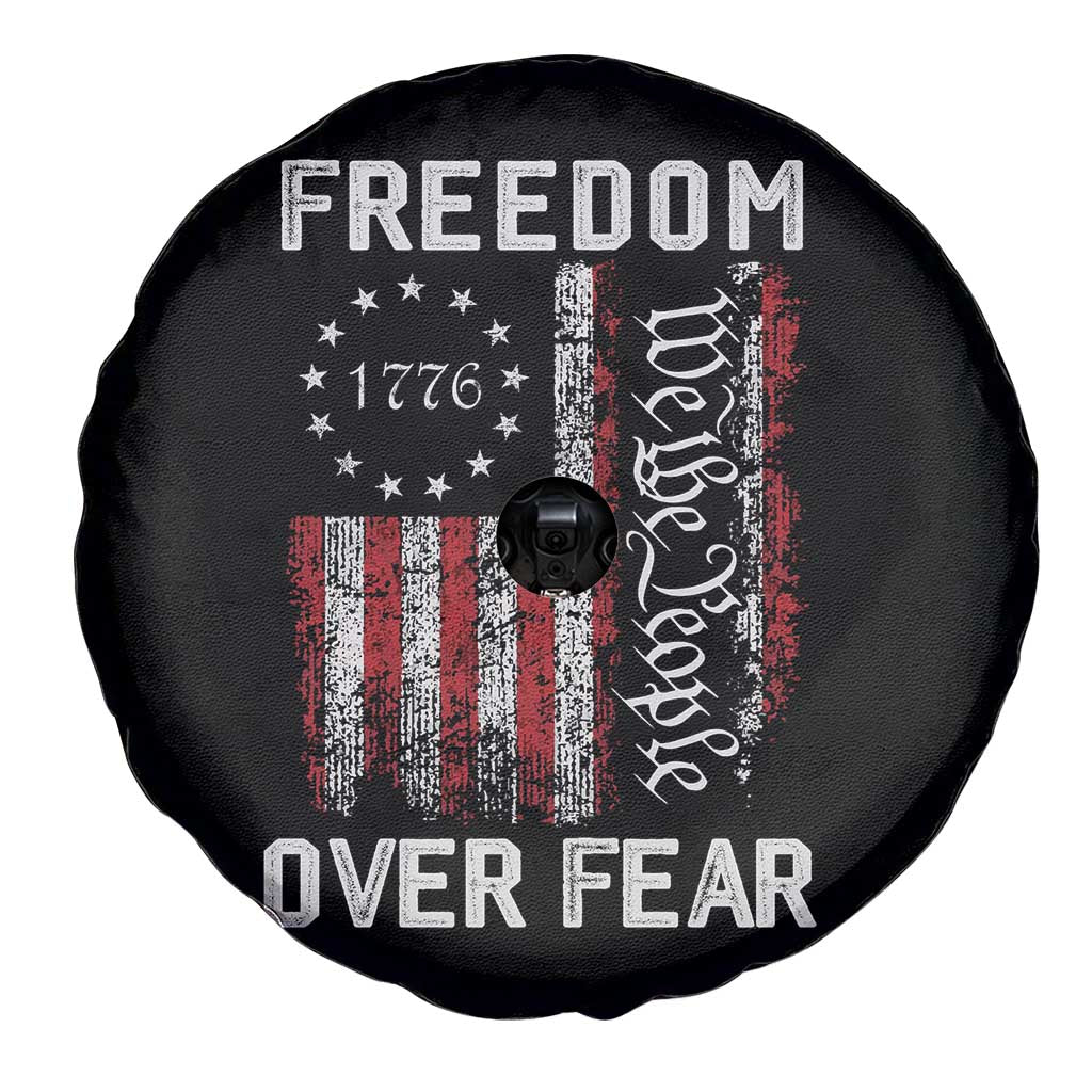 Freedom Over Fear Spare Tire Cover Vintage US American Flag TS10 Print Your Wear