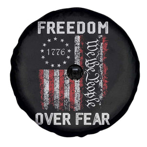 Freedom Over Fear Spare Tire Cover Vintage US American Flag TS10 Print Your Wear