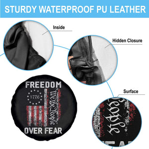 Freedom Over Fear Spare Tire Cover Vintage US American Flag TS10 Print Your Wear