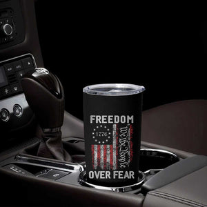 Freedom Over Fear Tumbler Cup Vintage US American Flag TS10 Print Your Wear