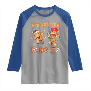 Funny Christmas Nurse Raglan Shirt Did You Try Icing It Gingerbread Man TS10 Sport Gray Royal Print Your Wear