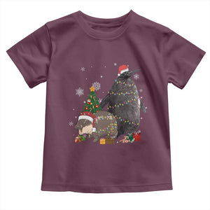 Christmas Pesto and Moo Deng Friendship Baby Shirt King Penguin Baby Hippo Viral Meme TS10 Maroon Print Your Wear