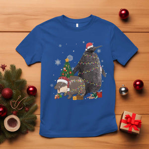 Christmas Pesto and Moo Deng Friendship T Shirt King Penguin Baby Hippo Viral Meme TS10 Royal Blue Print Your Wear
