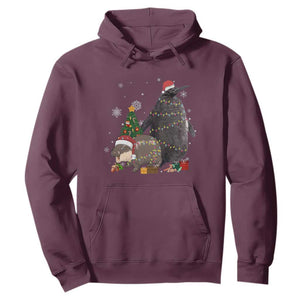 Christmas Pesto and Moo Deng Friendship Hoodie King Penguin Baby Hippo Viral Meme TS10 Maroon Print Your Wear