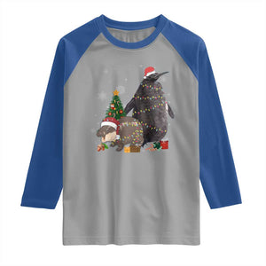 Christmas Pesto and Moo Deng Friendship Raglan Shirt King Penguin Baby Hippo Viral Meme TS10 Sport Gray Royal Print Your Wear