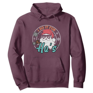 Christmas Santa Hoodie I Do It For The Ho's TS10 Maroon Print Your Wear