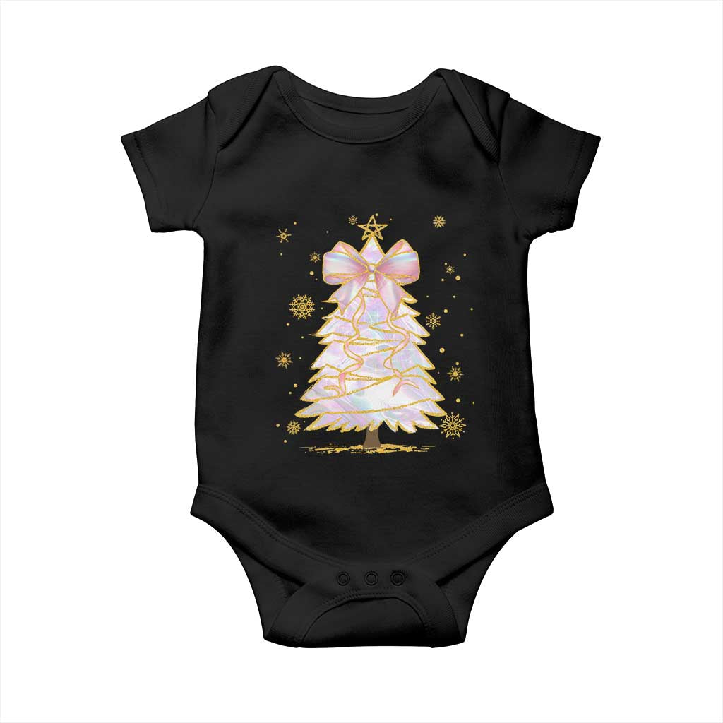 Christmas Tree Bow Baby Onesie Gift For Her TS10 Black Print Your Wear