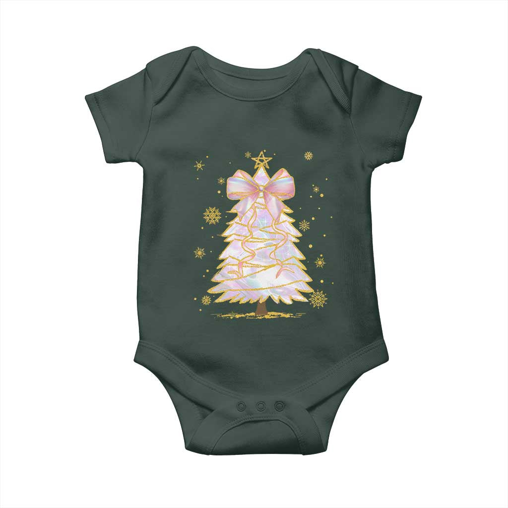 Christmas Tree Bow Baby Onesie Gift For Her TS10 Print Your Wear
