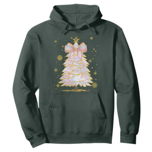 Christmas Tree Bow Hoodie Gift For Her TS10 Dark Forest Green Print Your Wear