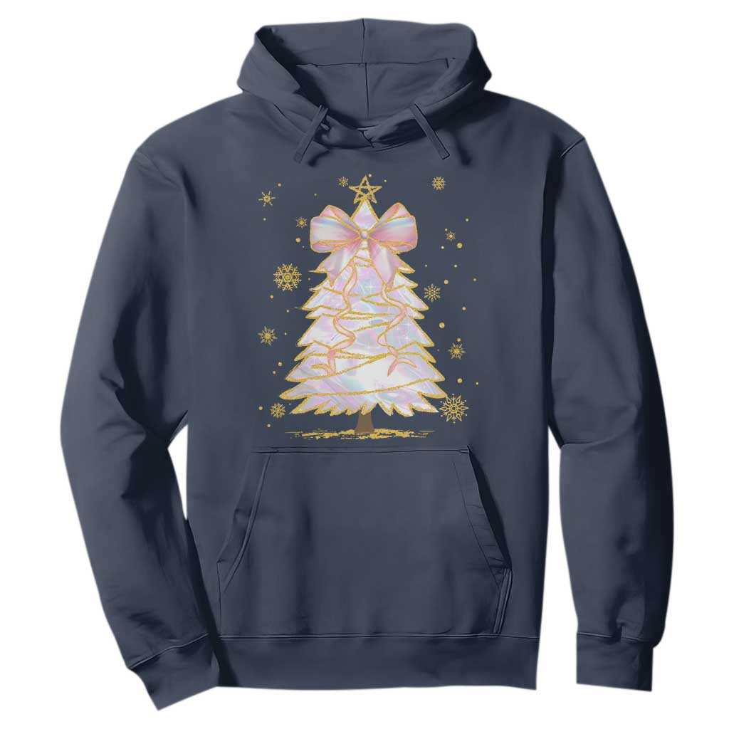 Christmas Tree Bow Hoodie Gift For Her TS10 Navy Print Your Wear