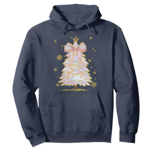 Christmas Tree Bow Hoodie Gift For Her TS10 Navy Print Your Wear