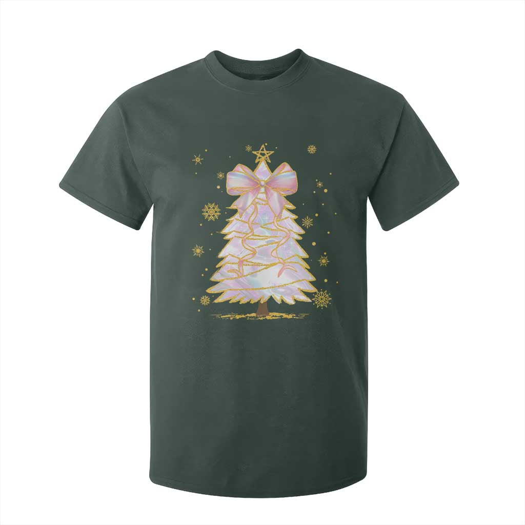 Christmas Tree Bow T Shirt For Kid Gift For Her TS10 Dark Forest Green Print Your Wear