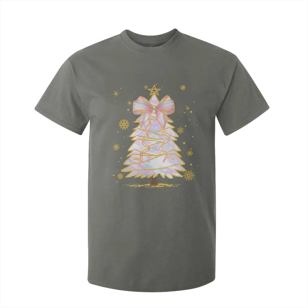 Christmas Tree Bow T Shirt For Kid Gift For Her TS10 Military Green Print Your Wear