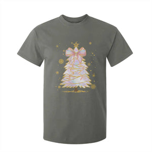 Christmas Tree Bow T Shirt For Kid Gift For Her TS10 Military Green Print Your Wear