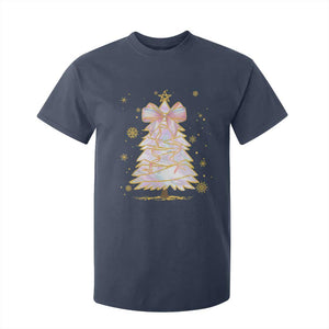 Christmas Tree Bow T Shirt For Kid Gift For Her TS10 Navy Print Your Wear