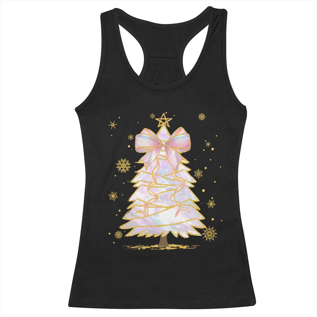 Christmas Tree Bow Racerback Tank Top Gift For Her TS10 Black Print Your Wear