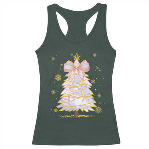 Christmas Tree Bow Racerback Tank Top Gift For Her TS10 Dark Forest Green Print Your Wear