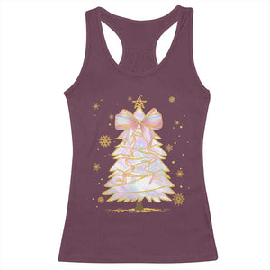 Christmas Tree Bow Racerback Tank Top Gift For Her TS10 Maroon Print Your Wear