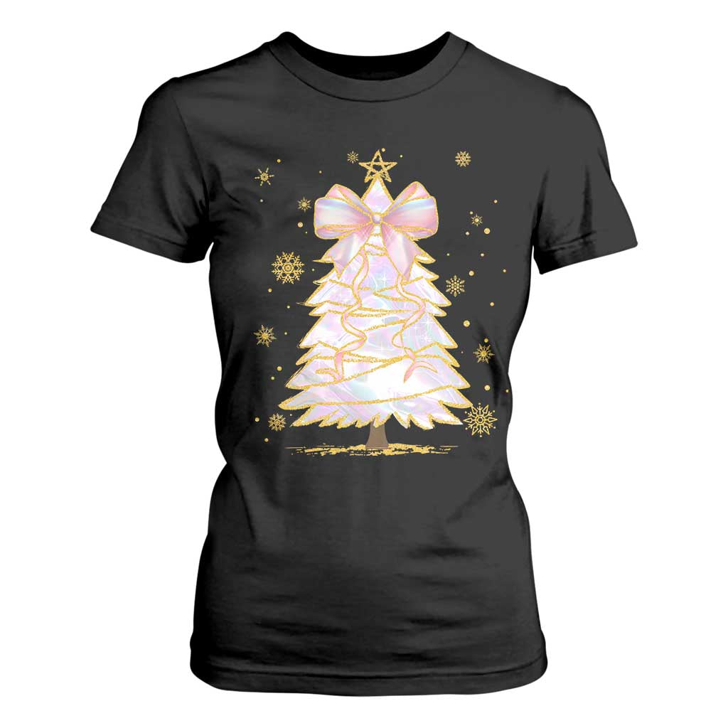 Christmas Tree Bow T Shirt For Women Gift For Her TS10 Black Print Your Wear