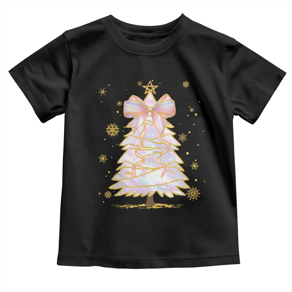Christmas Tree Bow Toddler T Shirt Gift For Her TS10 Black Print Your Wear