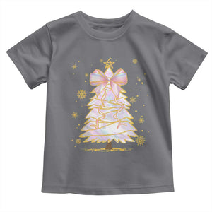 Christmas Tree Bow Toddler T Shirt Gift For Her TS10 Charcoal Print Your Wear