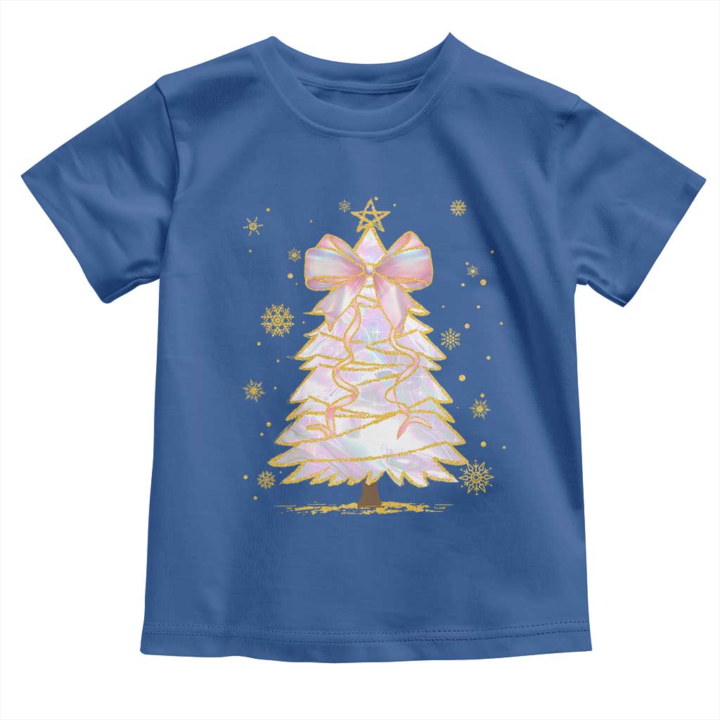 Christmas Tree Bow Toddler T Shirt Gift For Her TS10 Royal Blue Print Your Wear