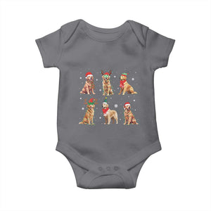 Golden Retriever Christmas Baby Onesie Gift for Dog Lover Happy New Year Dog Xmas Lights TS10 Charcoal Print Your Wear