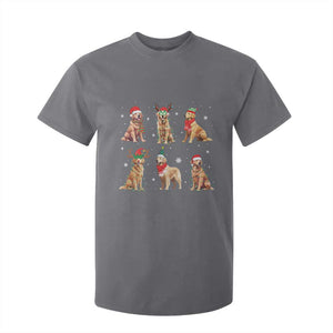 Golden Retriever Christmas T Shirt For Kid Gift for Dog Lover Happy New Year Dog Xmas Lights TS10 Charcoal Print Your Wear