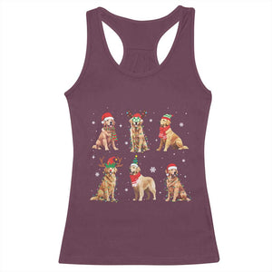 Golden Retriever Christmas Racerback Tank Top Gift for Dog Lover Happy New Year Dog Xmas Lights TS10 Maroon Print Your Wear