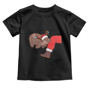 Funny Moo-Deng Christmas Baby Shirt MooDengMas Xmas Baby Pygmy Hippo Cute Zoo For Family Tee TS10 Black Print Your Wear