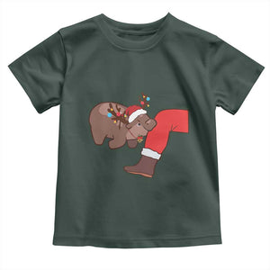 Funny Moo-Deng Christmas Baby Shirt MooDengMas Xmas Baby Pygmy Hippo Cute Zoo For Family Tee TS10 Dark Forest Green Print Your Wear