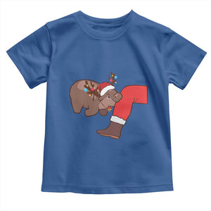 Funny Moo-Deng Christmas Baby Shirt MooDengMas Xmas Baby Pygmy Hippo Cute Zoo For Family Tee TS10 Royal Blue Print Your Wear