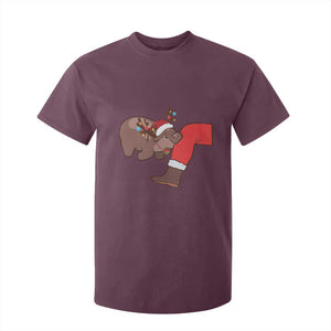 Funny Moo-Deng Christmas T Shirt For Kid MooDengMas Xmas Baby Pygmy Hippo Cute Zoo For Family Tee TS10 Maroon Print Your Wear