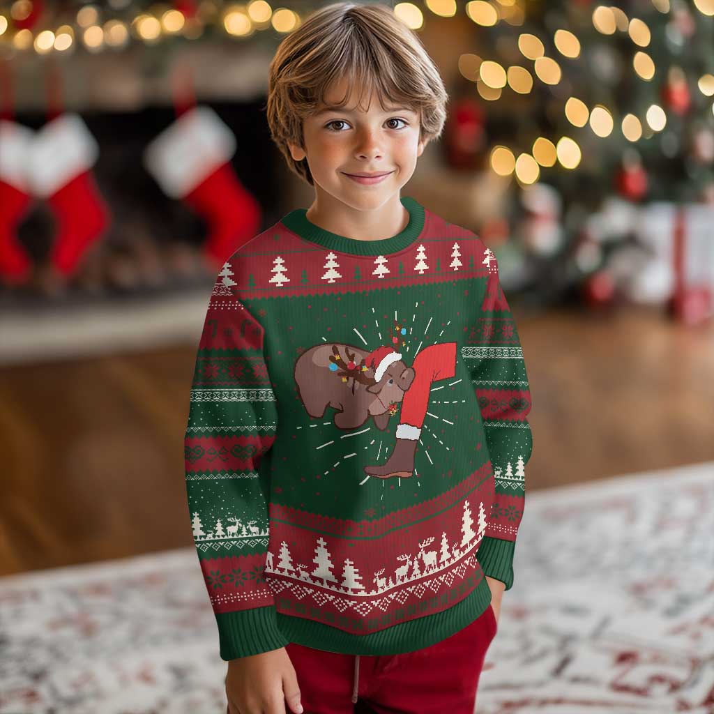 Funny Moo-Deng Christmas Ugly Christmas Sweater MooDengMas Xmas Baby Pygmy Hippo Cute Zoo For Family Tee TS10 Christmas Print Your Wear