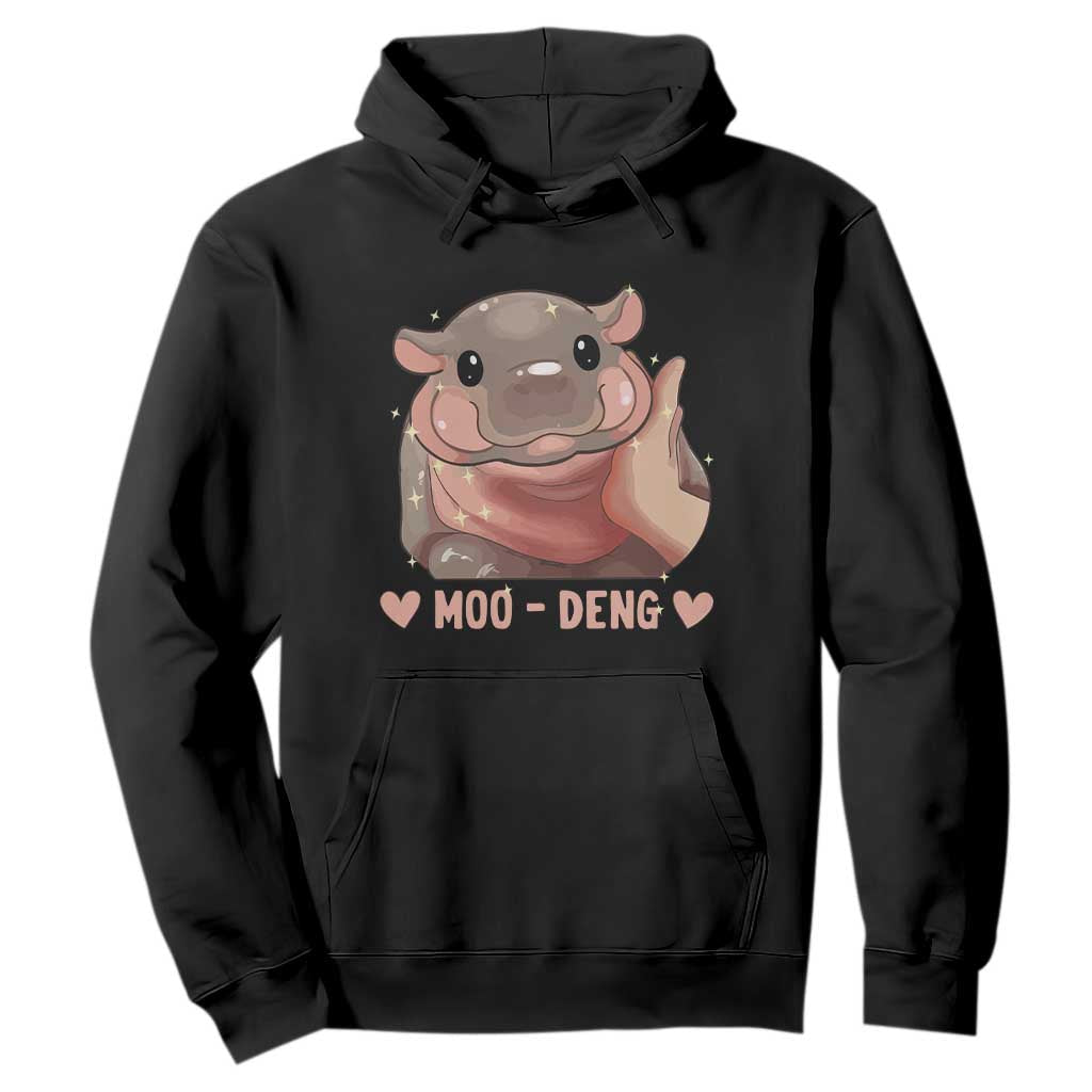 Funny Moo-Deng Hoodie Baby Pygmy Hippo Cute Zoo For Family Tee TS10 Black Print Your Wear