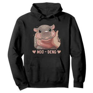 Funny Moo-Deng Hoodie Baby Pygmy Hippo Cute Zoo For Family Tee TS10 Black Print Your Wear