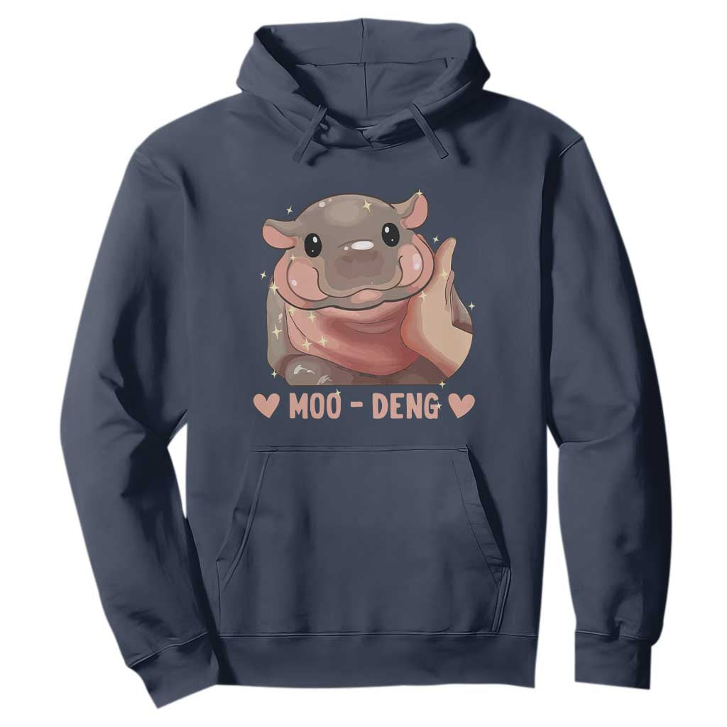 Funny Moo-Deng Hoodie Baby Pygmy Hippo Cute Zoo For Family Tee TS10 Navy Print Your Wear