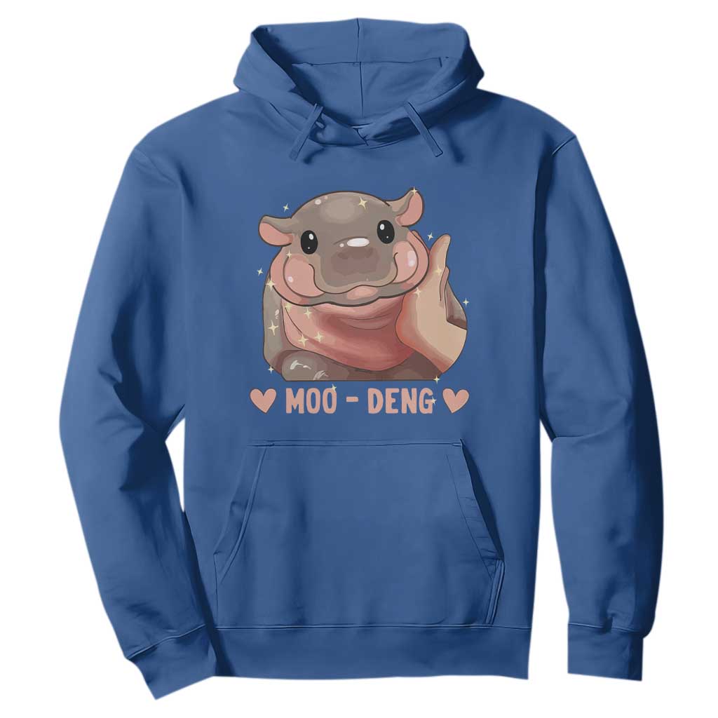 Funny Moo-Deng Hoodie Baby Pygmy Hippo Cute Zoo For Family Tee TS10 Royal Blue Print Your Wear