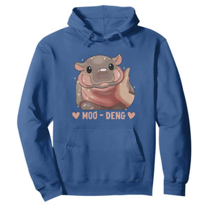Funny Moo-Deng Hoodie Baby Pygmy Hippo Cute Zoo For Family Tee TS10 Royal Blue Print Your Wear
