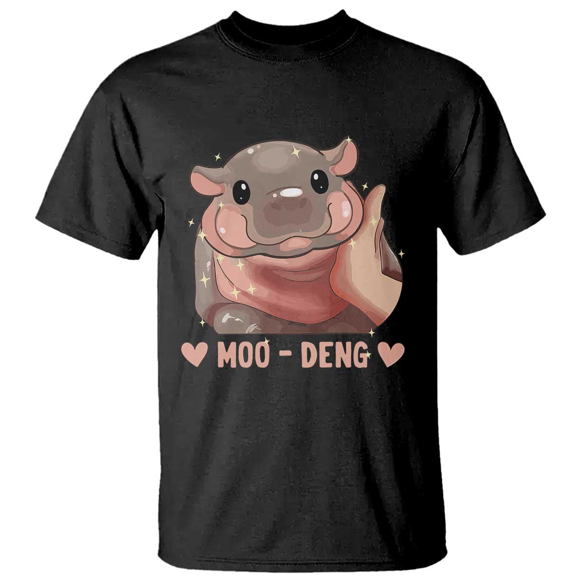 Funny Moo-Deng T Shirt Baby Pygmy Hippo Cute Zoo For Family Tee TS10 Black Print Your Wear