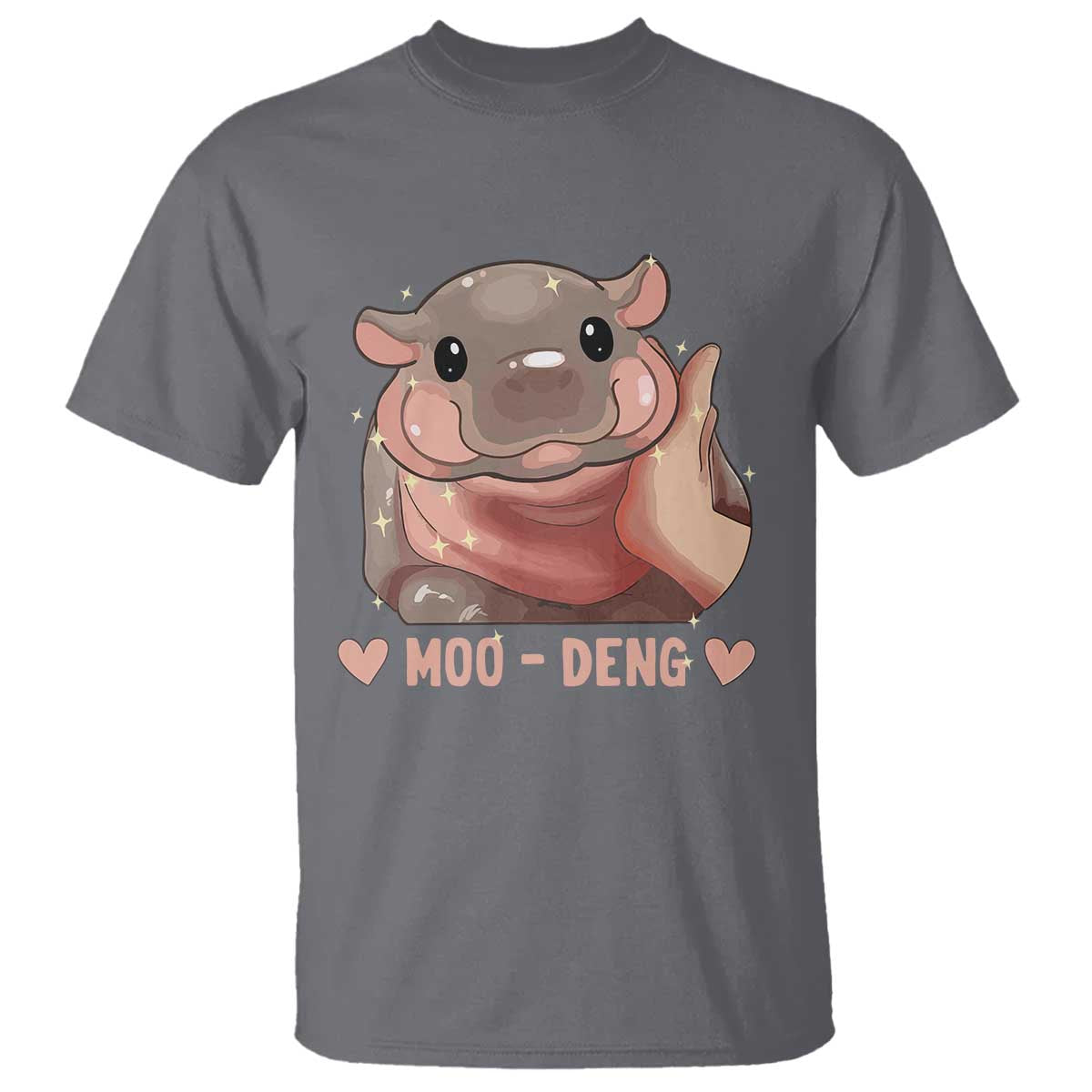 Funny Moo-Deng T Shirt Baby Pygmy Hippo Cute Zoo For Family Tee TS10 Charcoal Print Your Wear