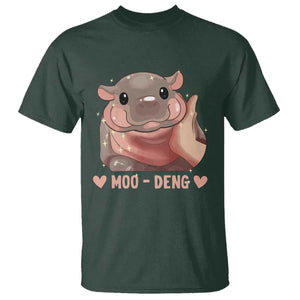 Funny Moo-Deng T Shirt Baby Pygmy Hippo Cute Zoo For Family Tee TS10 Dark Forest Green Print Your Wear