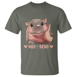 Funny Moo-Deng T Shirt Baby Pygmy Hippo Cute Zoo For Family Tee TS10 Military Green Print Your Wear